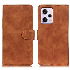 Custodia Portafoglio In Pelle Cover con Supporto K03Z per Xiaomi Redmi Note 12 Explorer Marrone
