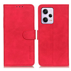 Custodia Portafoglio In Pelle Cover con Supporto K03Z per Xiaomi Redmi Note 12 Explorer Rosso