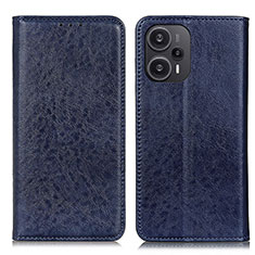 Custodia Portafoglio In Pelle Cover con Supporto K03Z per Xiaomi Redmi Note 12 Turbo 5G Blu