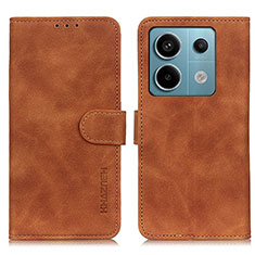 Custodia Portafoglio In Pelle Cover con Supporto K03Z per Xiaomi Redmi Note 13 Pro 5G Marrone