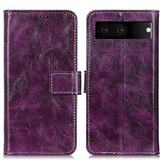 Custodia Portafoglio In Pelle Cover con Supporto K04Z per Google Pixel 7 5G Viola