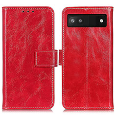 Custodia Portafoglio In Pelle Cover con Supporto K04Z per Google Pixel 7a 5G Rosso