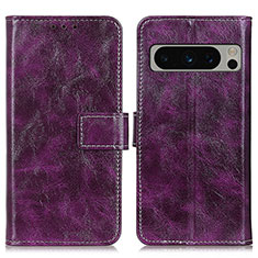 Custodia Portafoglio In Pelle Cover con Supporto K04Z per Google Pixel 8 Pro 5G Viola