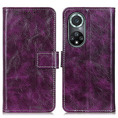 Custodia Portafoglio In Pelle Cover con Supporto K04Z per Huawei Honor 50 Pro 5G Viola