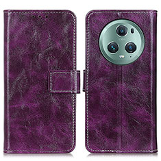 Custodia Portafoglio In Pelle Cover con Supporto K04Z per Huawei Honor Magic5 Pro 5G Viola