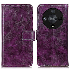 Custodia Portafoglio In Pelle Cover con Supporto K04Z per Huawei Honor X9b 5G Viola