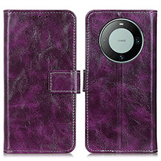 Custodia Portafoglio In Pelle Cover con Supporto K04Z per Huawei Mate 60 Pro+ Plus Viola