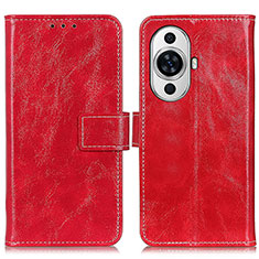 Custodia Portafoglio In Pelle Cover con Supporto K04Z per Huawei Nova 11 Rosso