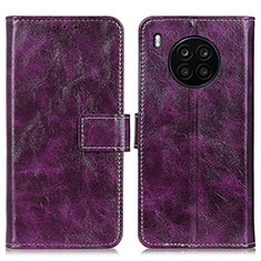 Custodia Portafoglio In Pelle Cover con Supporto K04Z per Huawei Nova 8i Viola