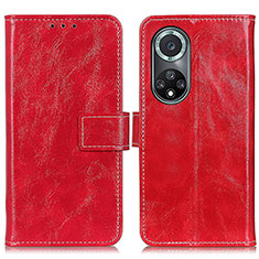 Custodia Portafoglio In Pelle Cover con Supporto K04Z per Huawei Nova 9 Pro Rosso