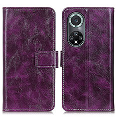 Custodia Portafoglio In Pelle Cover con Supporto K04Z per Huawei Nova 9 Pro Viola