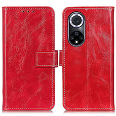 Custodia Portafoglio In Pelle Cover con Supporto K04Z per Huawei Nova 9 Rosso