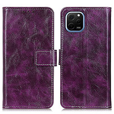 Custodia Portafoglio In Pelle Cover con Supporto K04Z per Huawei Nova Y61 Viola