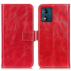 Custodia Portafoglio In Pelle Cover con Supporto K04Z per Motorola Moto E13 Rosso