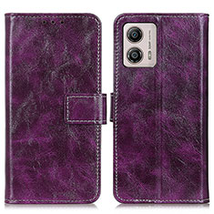 Custodia Portafoglio In Pelle Cover con Supporto K04Z per Motorola Moto G53y 5G Viola