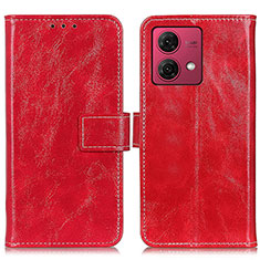 Custodia Portafoglio In Pelle Cover con Supporto K04Z per Motorola Moto G84 5G Rosso