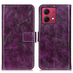 Custodia Portafoglio In Pelle Cover con Supporto K04Z per Motorola Moto G84 5G Viola