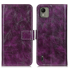 Custodia Portafoglio In Pelle Cover con Supporto K04Z per Nokia C110 Viola