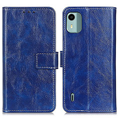 Custodia Portafoglio In Pelle Cover con Supporto K04Z per Nokia C12 Pro Blu