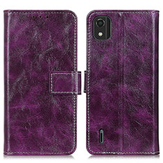 Custodia Portafoglio In Pelle Cover con Supporto K04Z per Nokia C2 2nd Edition Viola