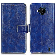 Custodia Portafoglio In Pelle Cover con Supporto K04Z per Nokia C20 Plus Blu