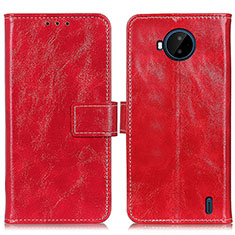 Custodia Portafoglio In Pelle Cover con Supporto K04Z per Nokia C20 Plus Rosso