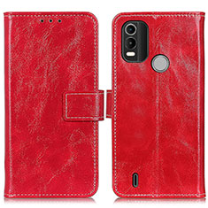 Custodia Portafoglio In Pelle Cover con Supporto K04Z per Nokia C21 Plus Rosso