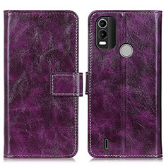 Custodia Portafoglio In Pelle Cover con Supporto K04Z per Nokia C21 Plus Viola