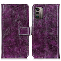 Custodia Portafoglio In Pelle Cover con Supporto K04Z per Nokia G21 Viola