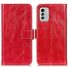 Custodia Portafoglio In Pelle Cover con Supporto K04Z per Nokia G60 5G Rosso