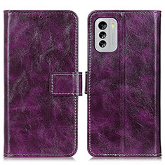 Custodia Portafoglio In Pelle Cover con Supporto K04Z per Nokia G60 5G Viola