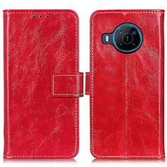 Custodia Portafoglio In Pelle Cover con Supporto K04Z per Nokia X100 5G Rosso