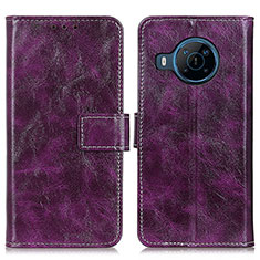 Custodia Portafoglio In Pelle Cover con Supporto K04Z per Nokia X100 5G Viola