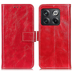 Custodia Portafoglio In Pelle Cover con Supporto K04Z per OnePlus 10T 5G Rosso