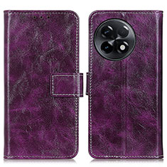 Custodia Portafoglio In Pelle Cover con Supporto K04Z per OnePlus Ace 2 5G Viola