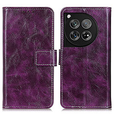 Custodia Portafoglio In Pelle Cover con Supporto K04Z per OnePlus Ace 3 5G Viola