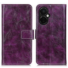 Custodia Portafoglio In Pelle Cover con Supporto K04Z per OnePlus Nord CE 3 5G Viola