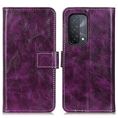 Custodia Portafoglio In Pelle Cover con Supporto K04Z per OnePlus Nord N200 5G Viola