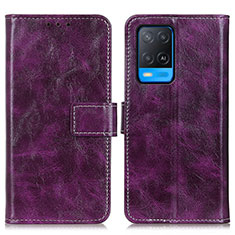 Custodia Portafoglio In Pelle Cover con Supporto K04Z per Oppo A54 4G Viola