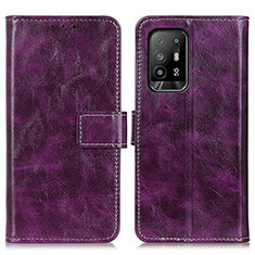 Custodia Portafoglio In Pelle Cover con Supporto K04Z per Oppo A94 5G Viola