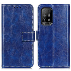 Custodia Portafoglio In Pelle Cover con Supporto K04Z per Oppo A95 5G Blu