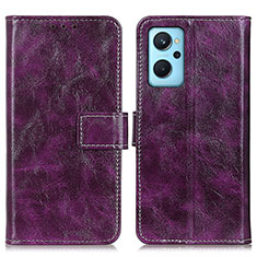 Custodia Portafoglio In Pelle Cover con Supporto K04Z per Oppo A96 4G Viola