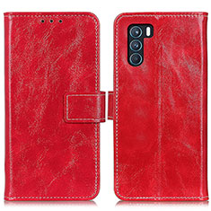 Custodia Portafoglio In Pelle Cover con Supporto K04Z per Oppo K9 Pro 5G Rosso