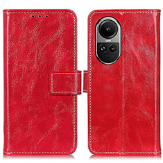 Custodia Portafoglio In Pelle Cover con Supporto K04Z per Oppo Reno10 5G Rosso