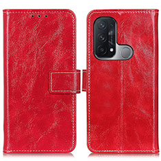 Custodia Portafoglio In Pelle Cover con Supporto K04Z per Oppo Reno5 A Rosso