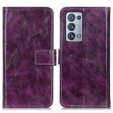 Custodia Portafoglio In Pelle Cover con Supporto K04Z per Oppo Reno6 Pro 5G Viola