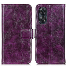 Custodia Portafoglio In Pelle Cover con Supporto K04Z per Oppo Reno8 T 4G Viola