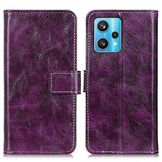 Custodia Portafoglio In Pelle Cover con Supporto K04Z per Realme 9 4G Viola