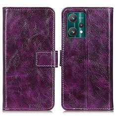 Custodia Portafoglio In Pelle Cover con Supporto K04Z per Realme 9 Pro 5G Viola