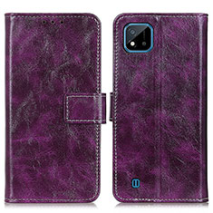 Custodia Portafoglio In Pelle Cover con Supporto K04Z per Realme C11 (2021) Viola